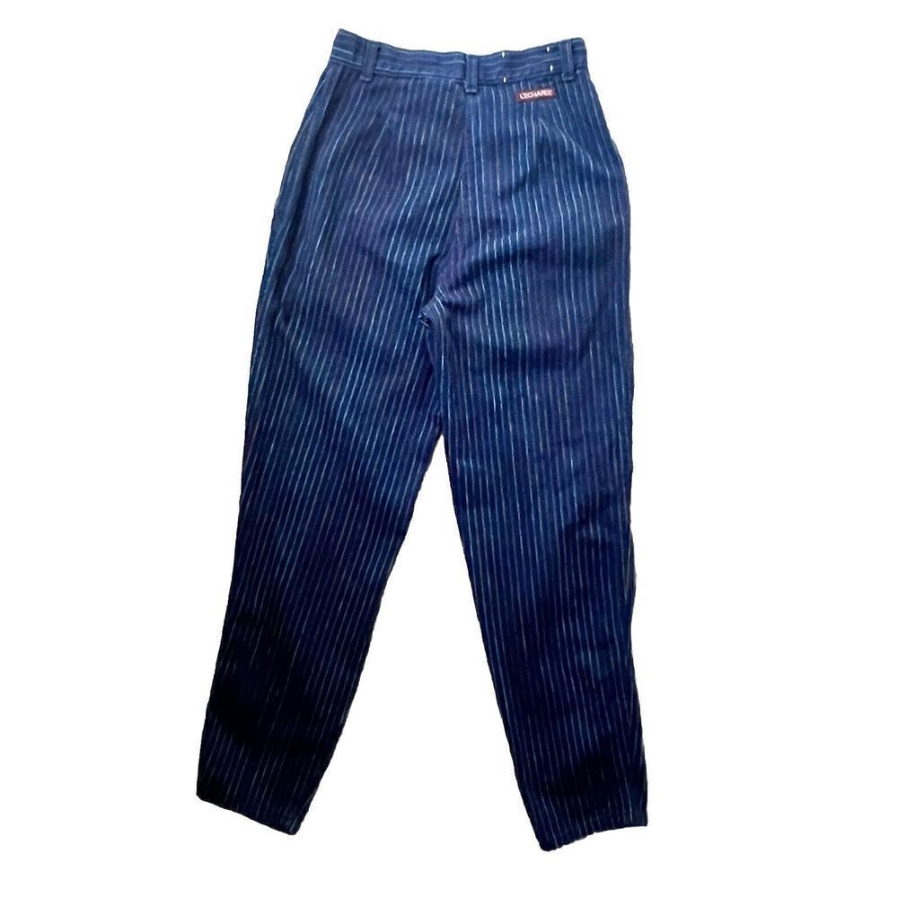 VTG L'ECHARDE Splinter's Inc. Pinstripe High Waist Pleated Denim Pants Size 5 - Picture 4 of 16